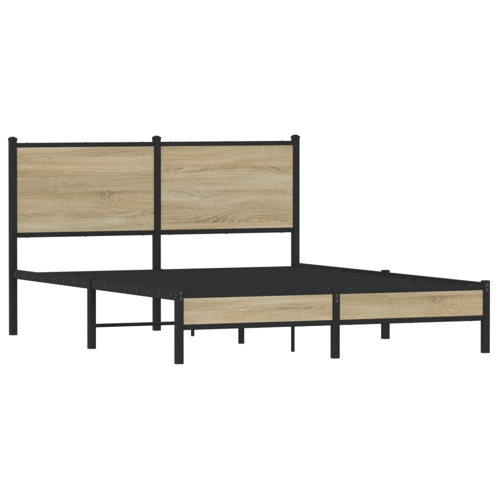 Metalni okvir kreveta bez madraca boja hrasta sonome 137x190 cm