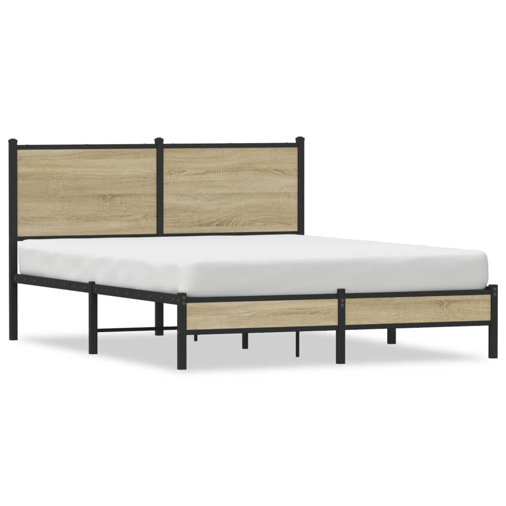 Metalni okvir kreveta bez madraca boja hrasta sonome 140x190 cm