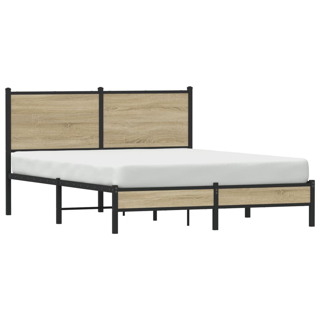 Metalni okvir kreveta bez madraca boja hrasta sonome 150x200 cm