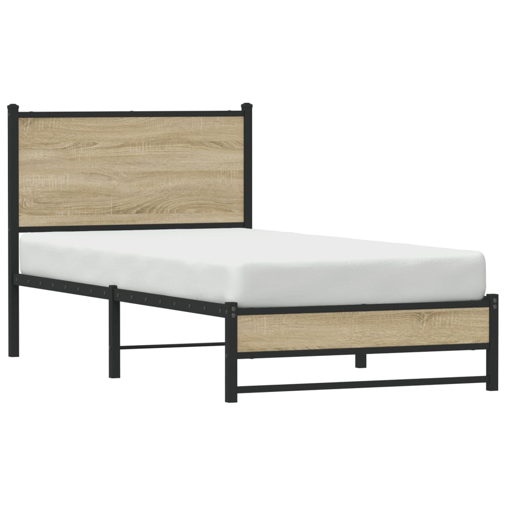 Metalni okvir kreveta bez madraca boja hrasta sonome 80x200 cm