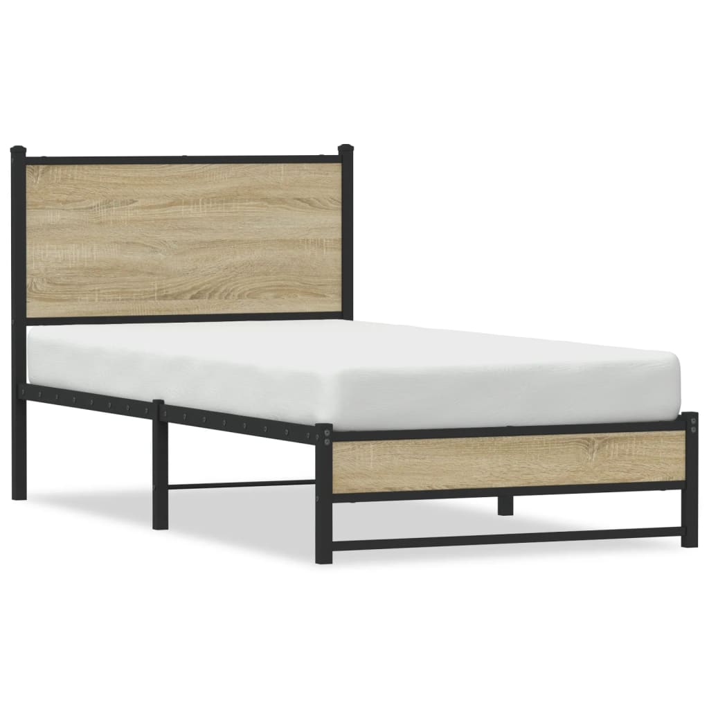 Metalni okvir kreveta bez madraca boja hrasta sonome 90x200 cm