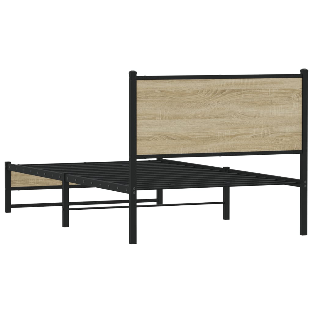 Metalni okvir kreveta bez madraca boja hrasta sonome 100x190 cm