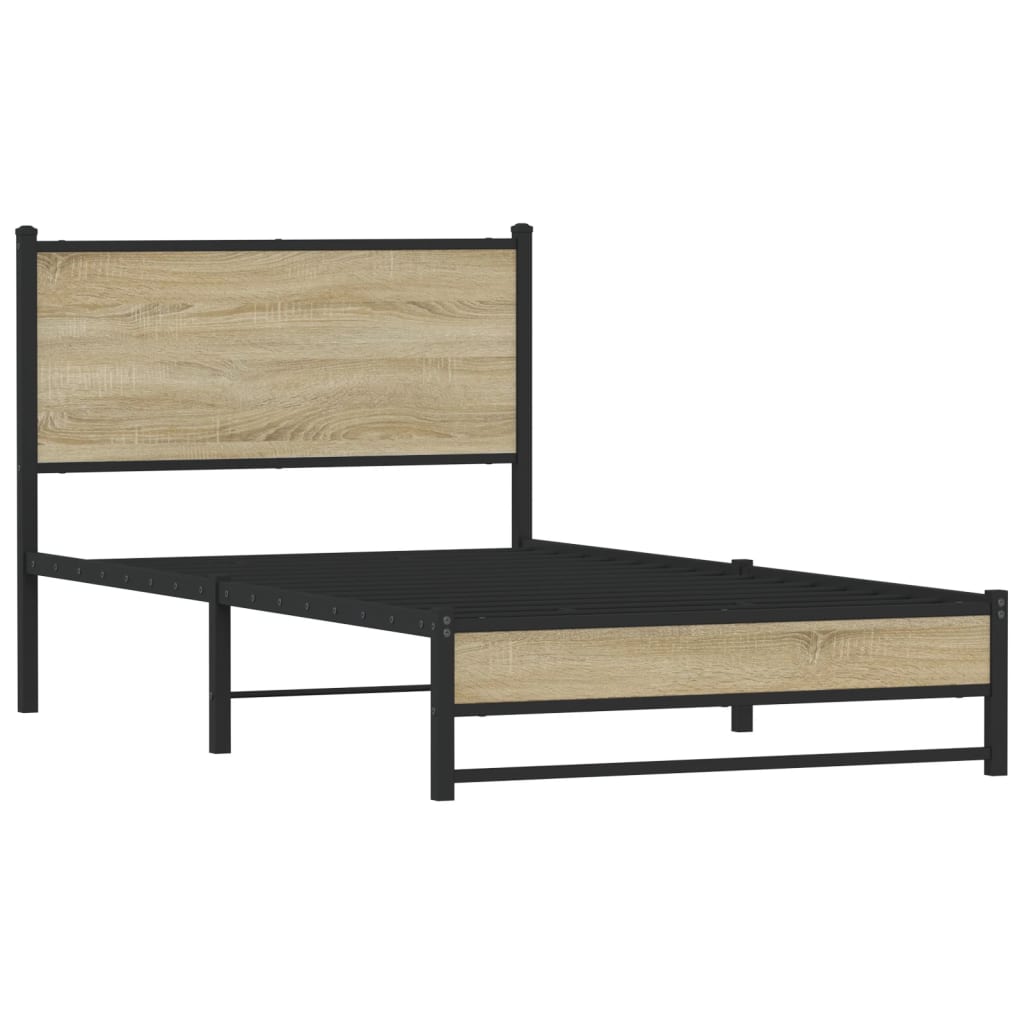Metalni okvir kreveta bez madraca boja hrasta sonome 100x200 cm