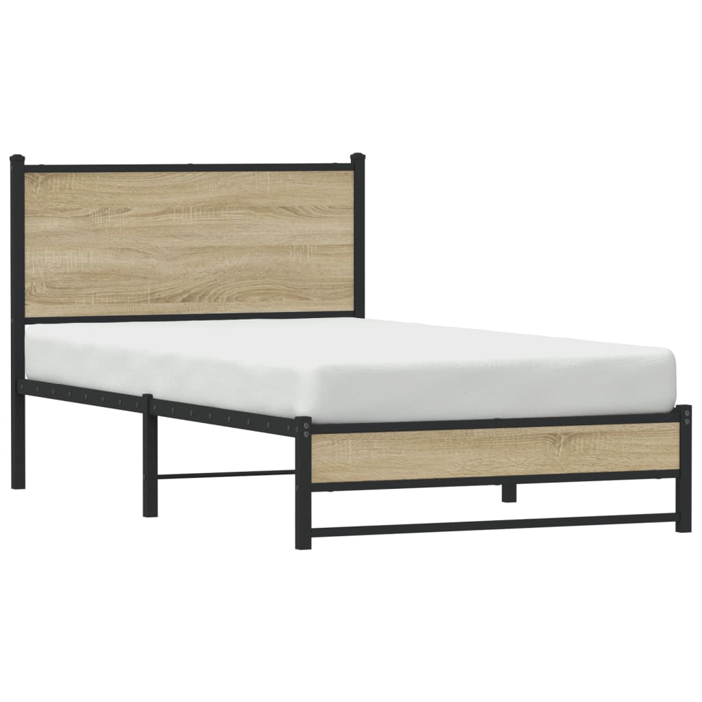 Metalni okvir kreveta bez madraca boja hrasta sonome 107x203 cm
