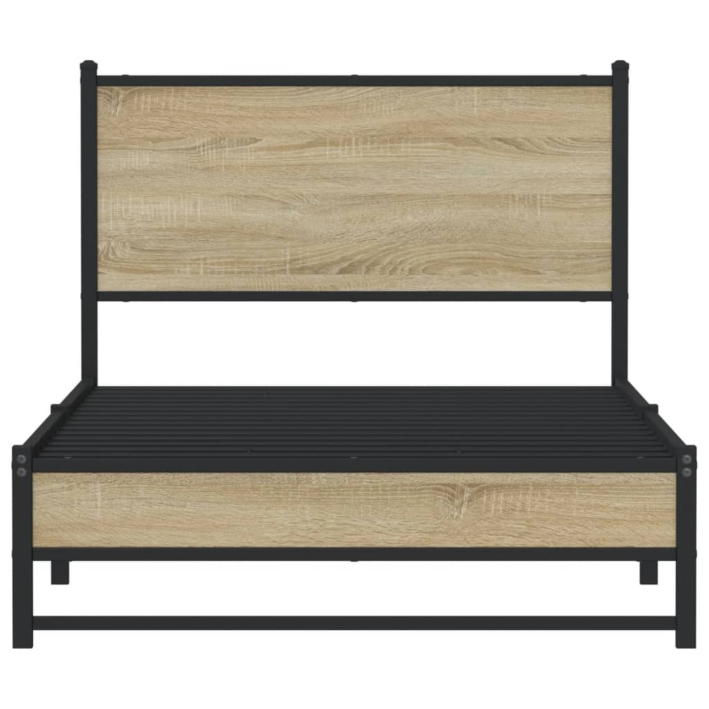 Metalni okvir kreveta bez madraca boja hrasta sonome 107x203 cm