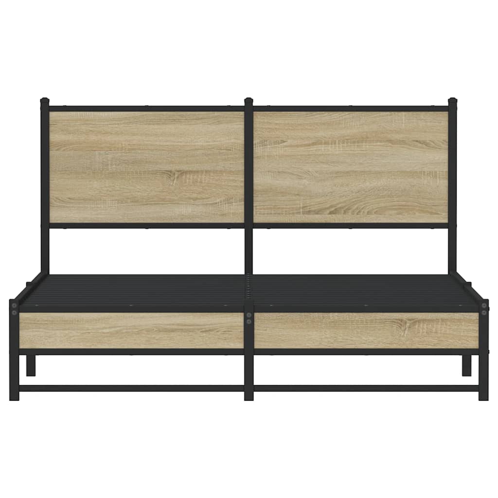 Metalni okvir kreveta bez madraca boja hrasta sonome 150x200 cm
