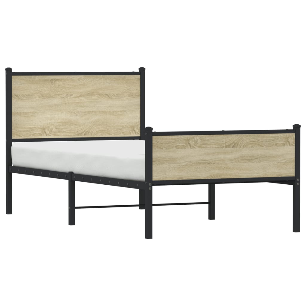Metalni okvir kreveta bez madraca boja hrasta sonome 90x200 cm