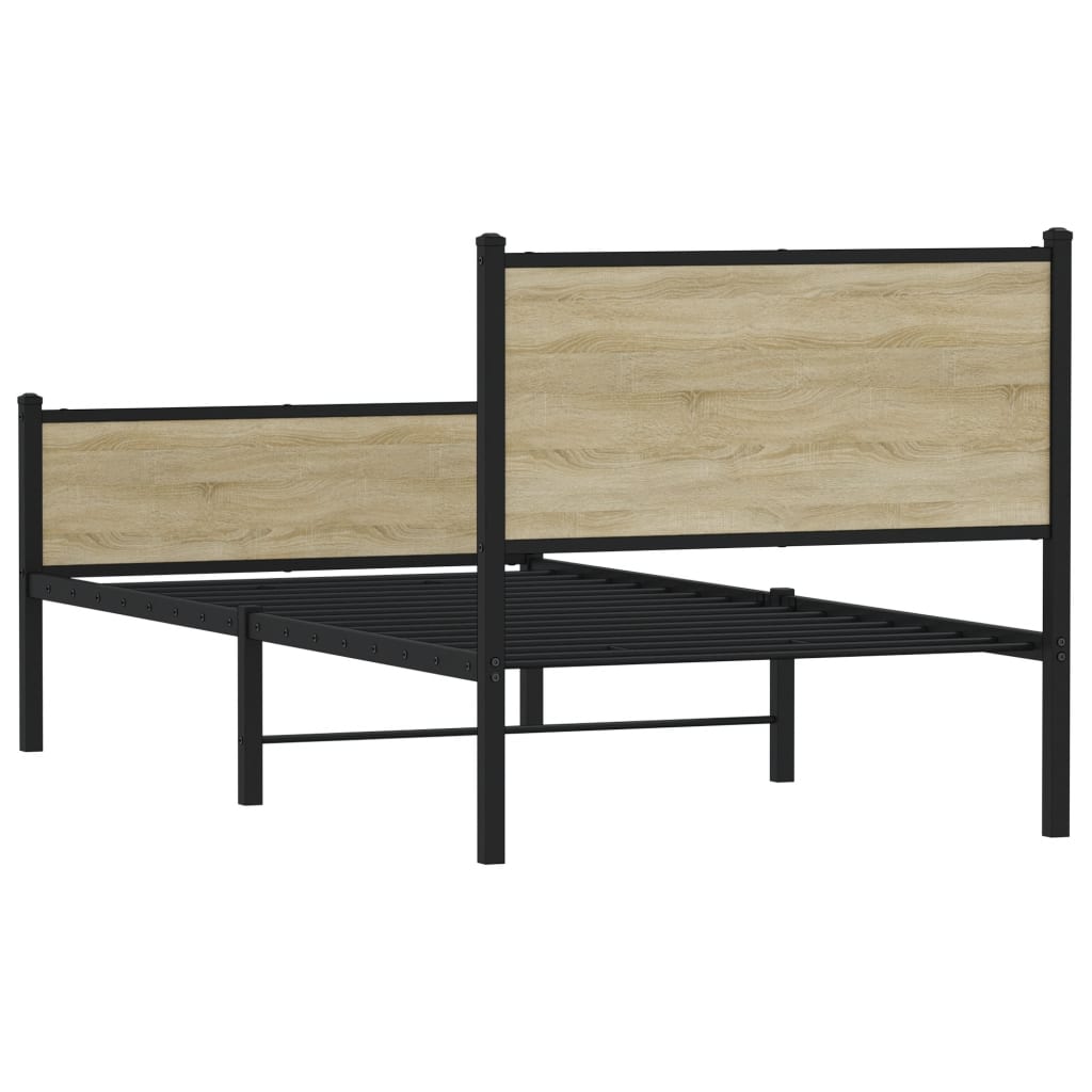 Metalni okvir kreveta bez madraca boja hrasta sonome 90x200 cm