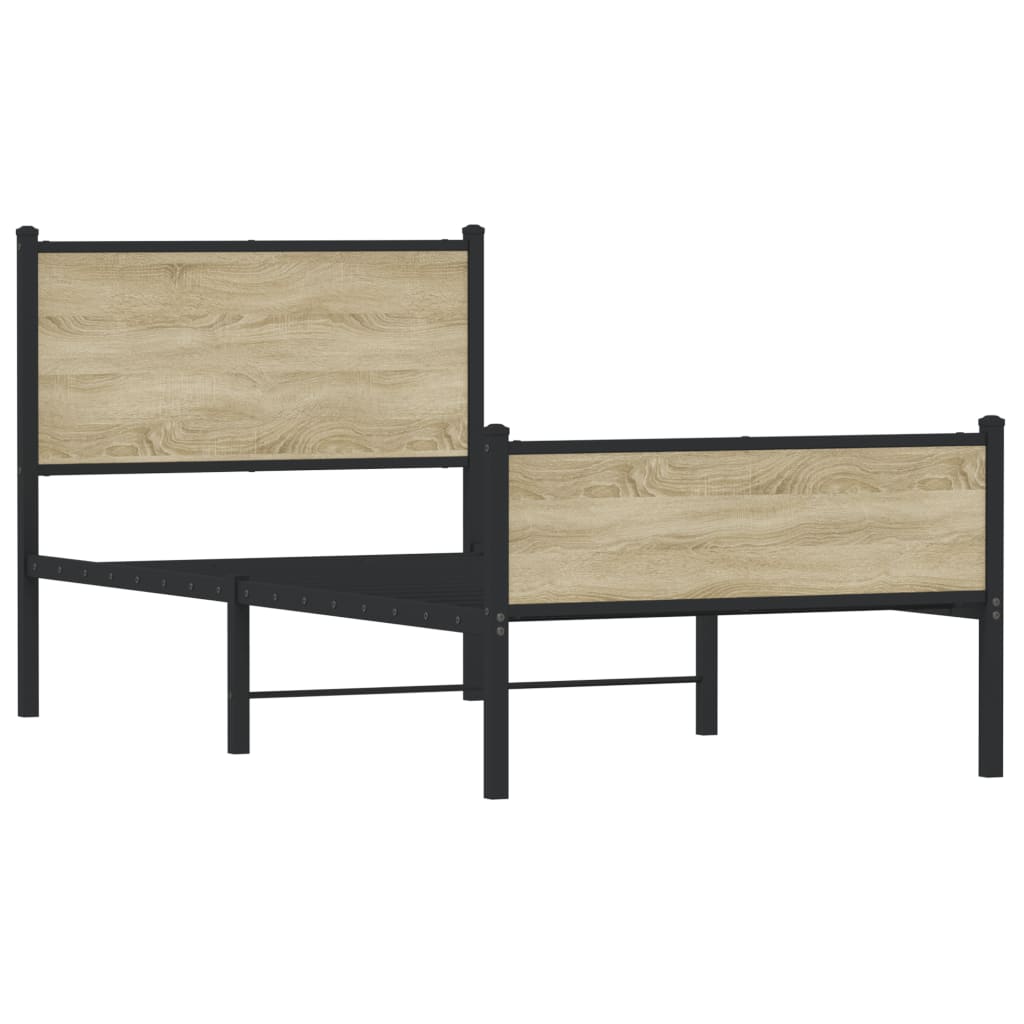 Metalni okvir kreveta bez madraca boja hrasta sonome 100x200 cm