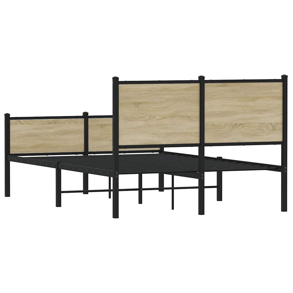 Metalni okvir kreveta bez madraca boja hrasta sonome 120x200 cm