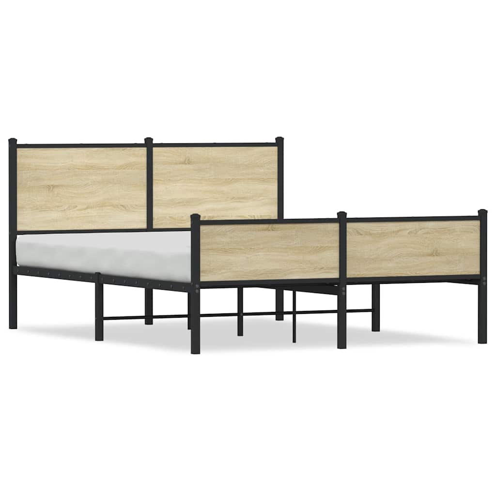 Metalni okvir kreveta bez madraca boja hrasta sonome 137x190 cm