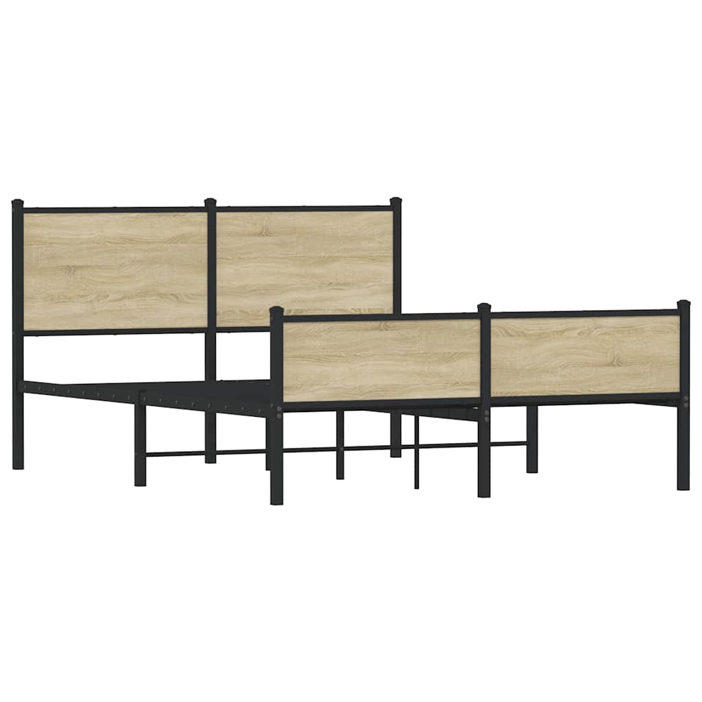 Metalni okvir kreveta bez madraca boja hrasta sonome 140x190 cm