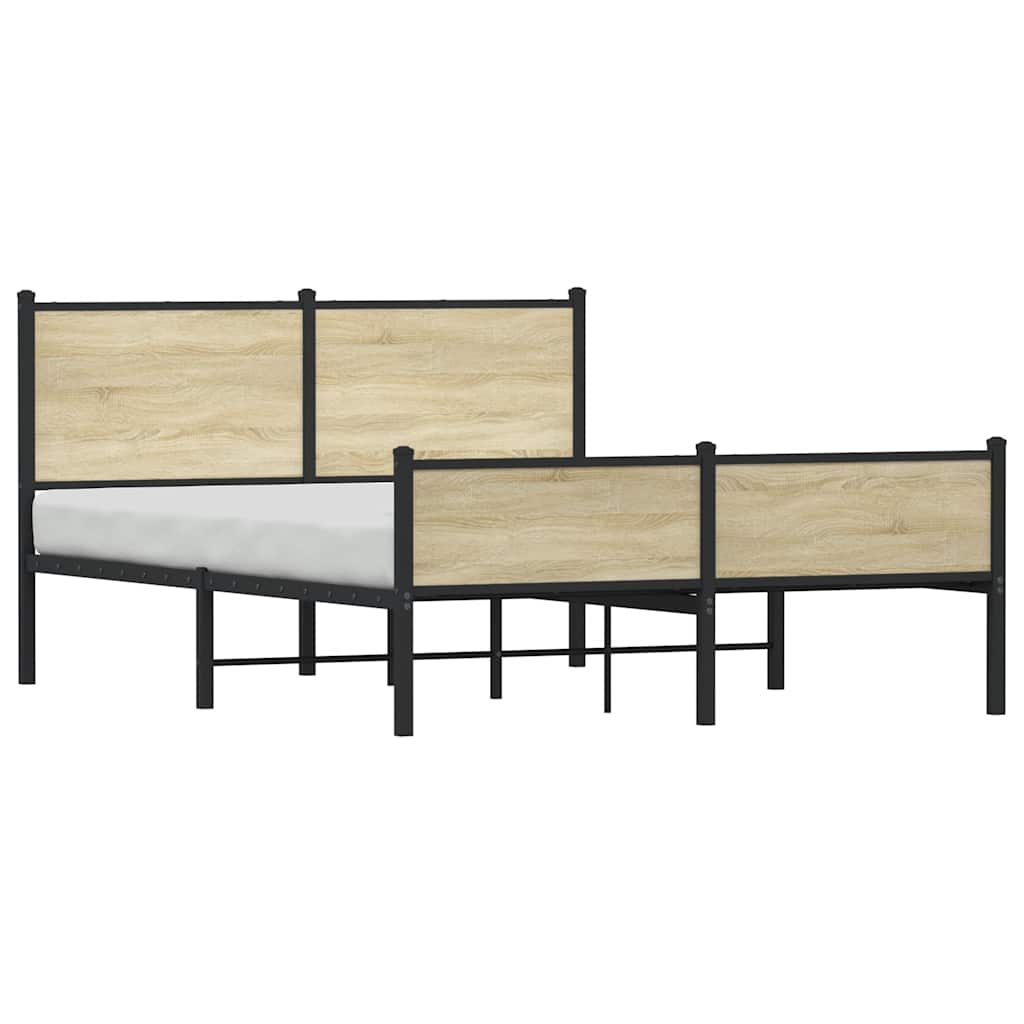 Metalni okvir kreveta bez madraca boja hrasta sonome 140x190 cm