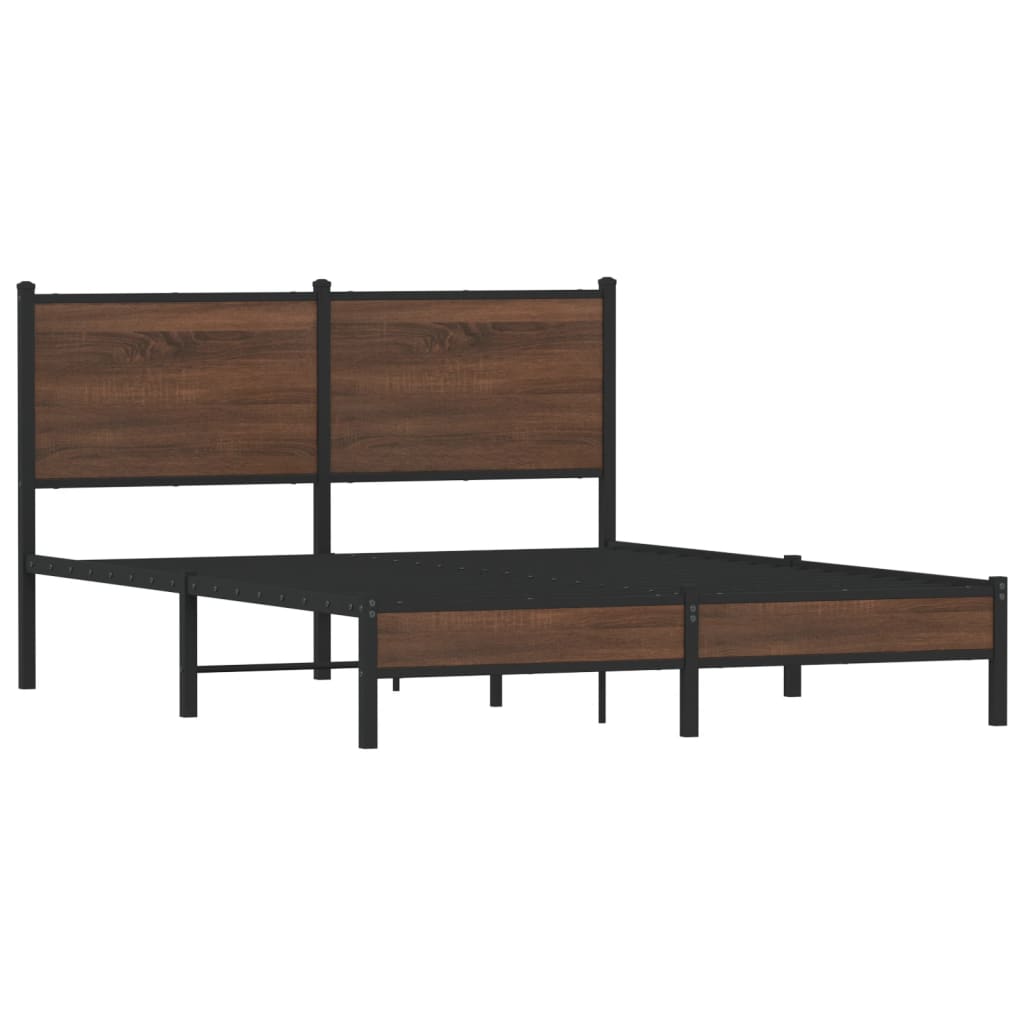 Metalni okvir kreveta bez madraca smeđa boja hrasta 150x200 cm