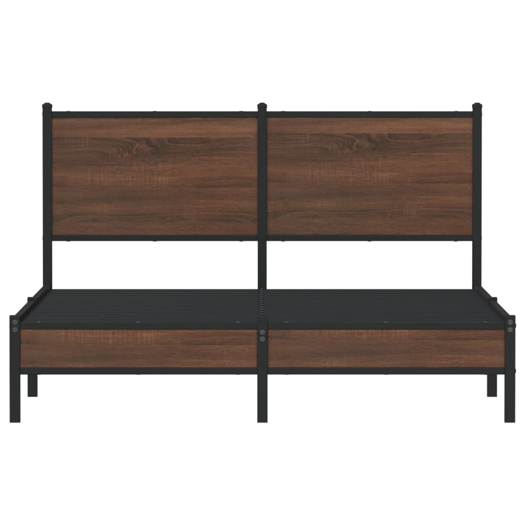 Metalni okvir kreveta bez madraca smeđa boja hrasta 150x200 cm