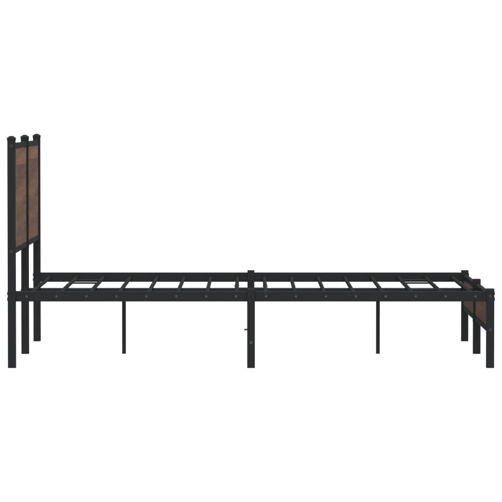 Metalni okvir kreveta bez madraca smeđa boja hrasta 150x200 cm