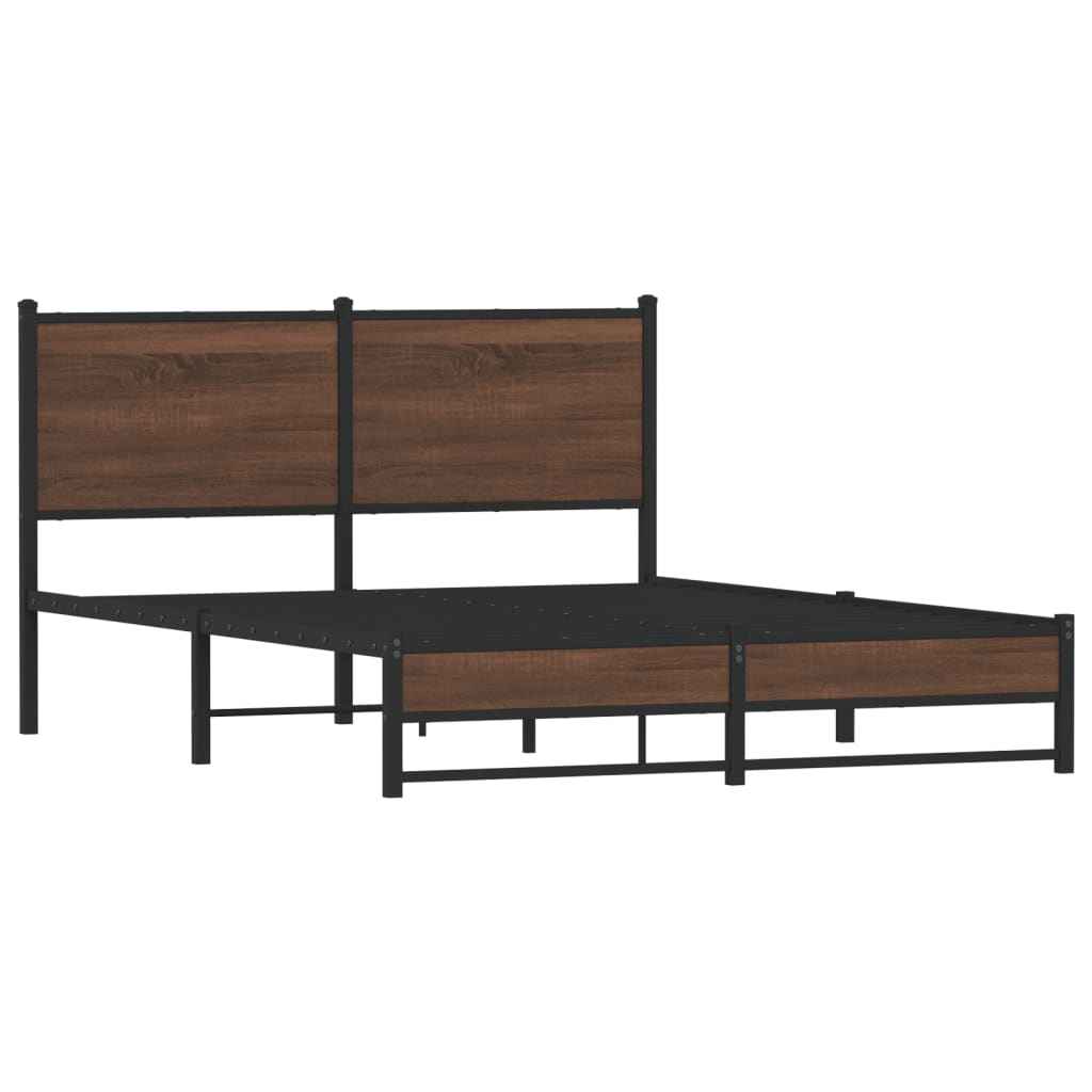 Metalni okvir kreveta bez madraca smeđa boja hrasta 150x200 cm