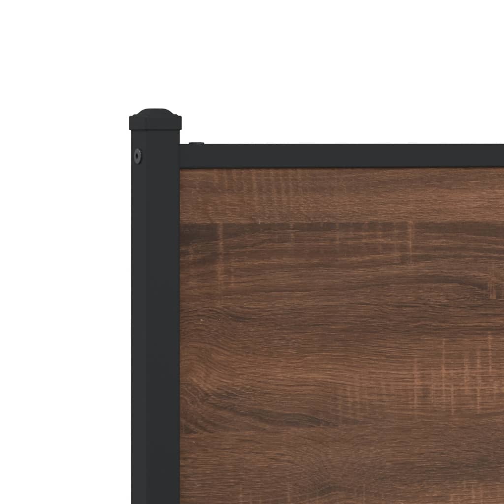 Metalni okvir kreveta bez madraca smeđi hrast 90x200 cm