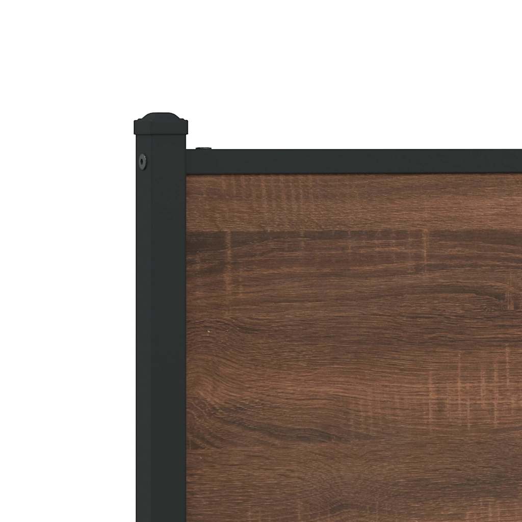 Metalni okvir kreveta bez madraca smeđi hrast 100x200 cm