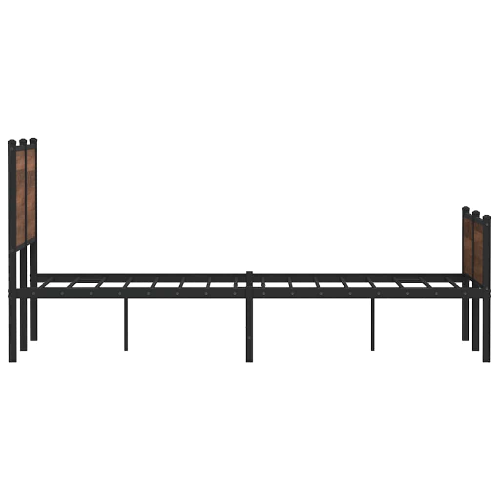 Metalni okvir kreveta bez madraca smeđi hrast 120x200 cm
