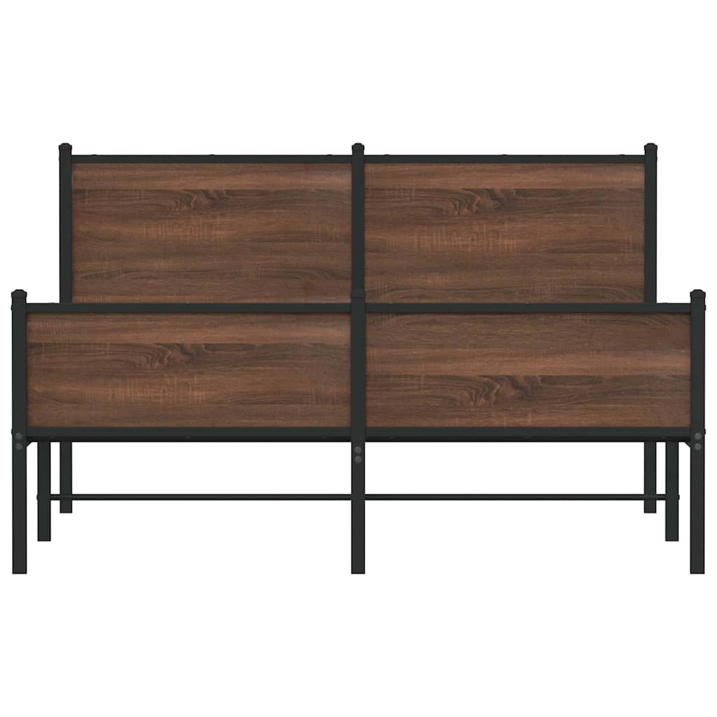 Metalni okvir kreveta bez madraca smeđa boja hrasta 140x200 cm