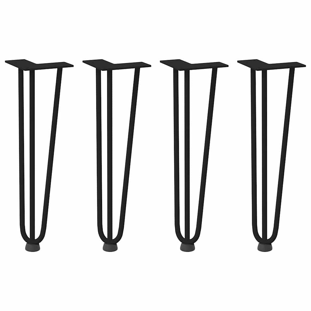 Noge s ukosnicama za stolić za kavu 4 kom. Crne 42 cm Puni čelik