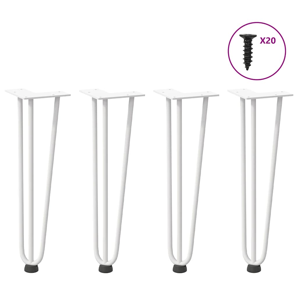 Noge s ukosnicama za stolić za kavu 4 kom. bijele 42 cm, puni čelik