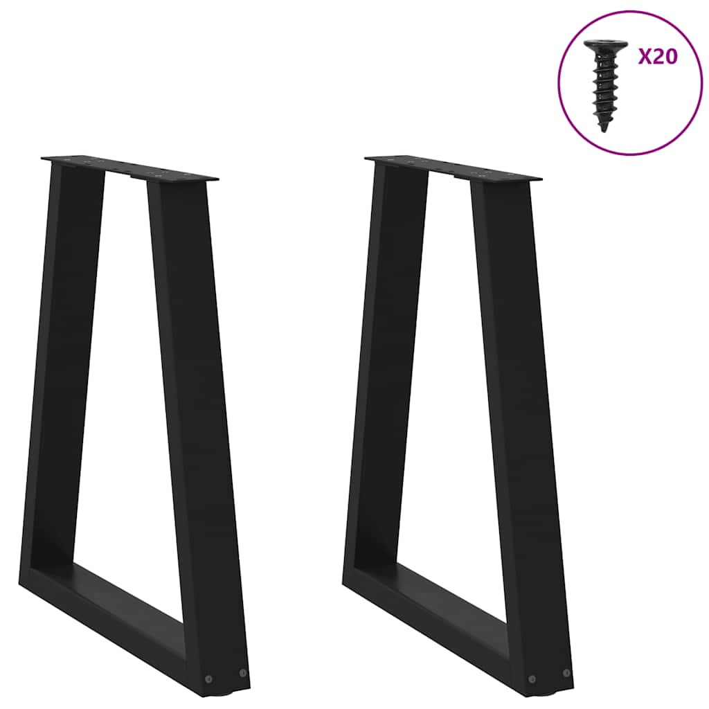Noge za blagovaonski stol V-oblik 2 kom Crne 60 x (72-73,3) cm Čelik