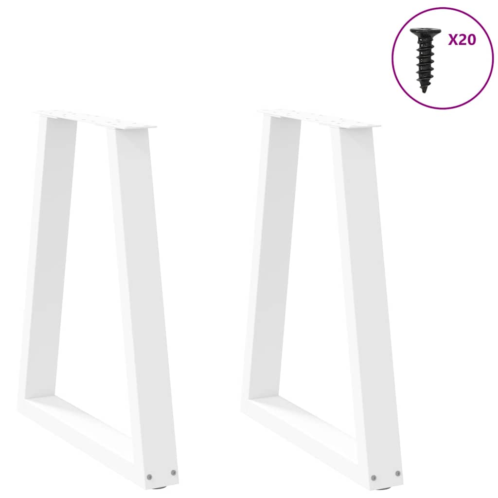 Noge za blagovaonski stol V-oblik 2 kom Bijele 60 x (72-73,3) cm Čelik