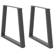 Noge za blagovaonski stol V-oblika 2 kom antracit 70 x (72-73,3) cm čelik