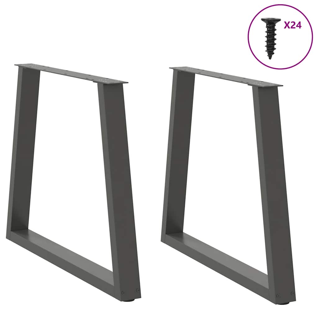 Noge za blagovaonski stol V-oblika 2 kom antracit 80 x (72-73,3) cm čelik