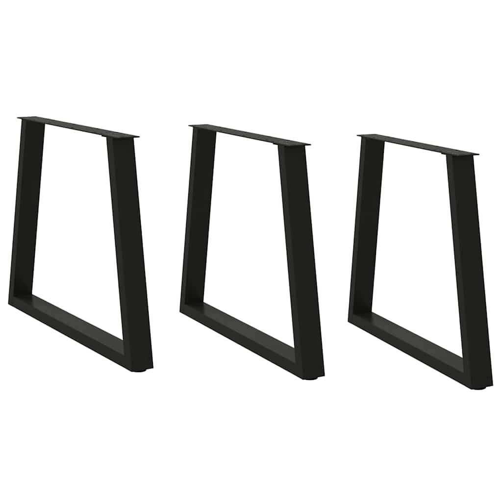 Noge za blagovaonski stol V-oblik 3 kom Crne 70 x (72-73,3) cm Čelik