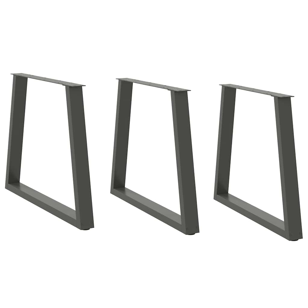 Noge za blagovaonski stol V-oblik 3 kom antracit 80 x (72-73,3) cm čelik