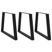 Noge za blagovaonski stol V-oblik 3 kom Crne 100 x (72-73,3) cm Čelik