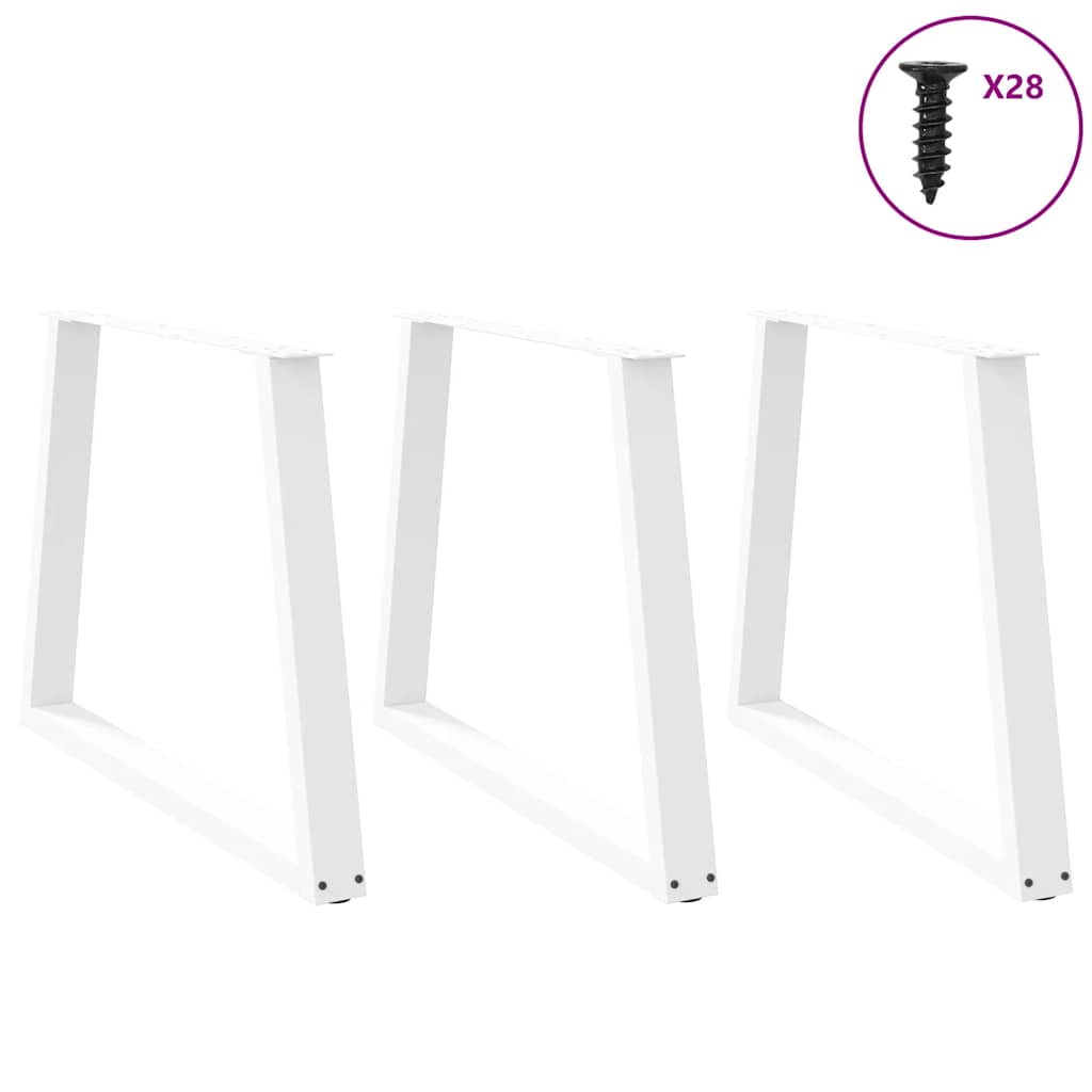 Noge za blagovaonski stol V-oblik 3 kom Bijele 100 x (72-73,3) cm Čelik