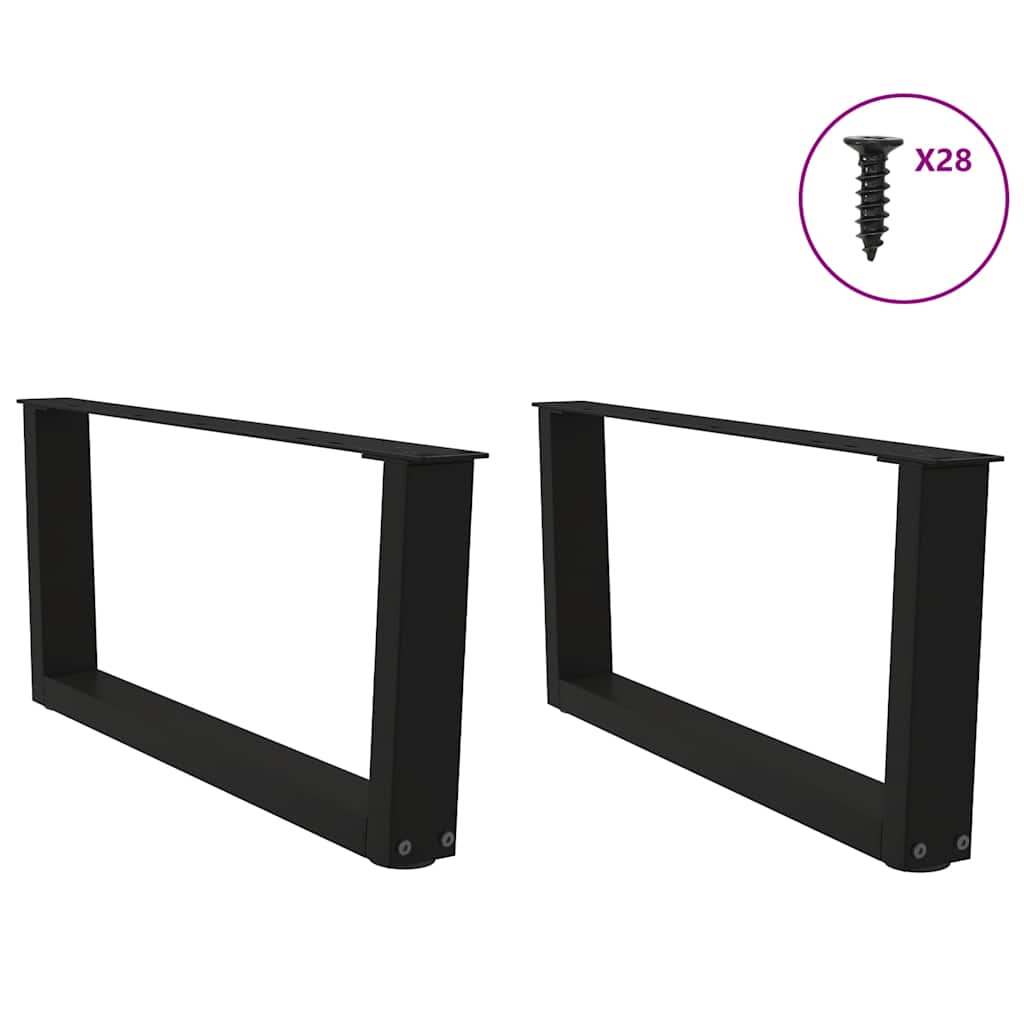 Noge za klub stolić V-oblika 2 kom Crne 70 x (30-31,3) cm Čelik