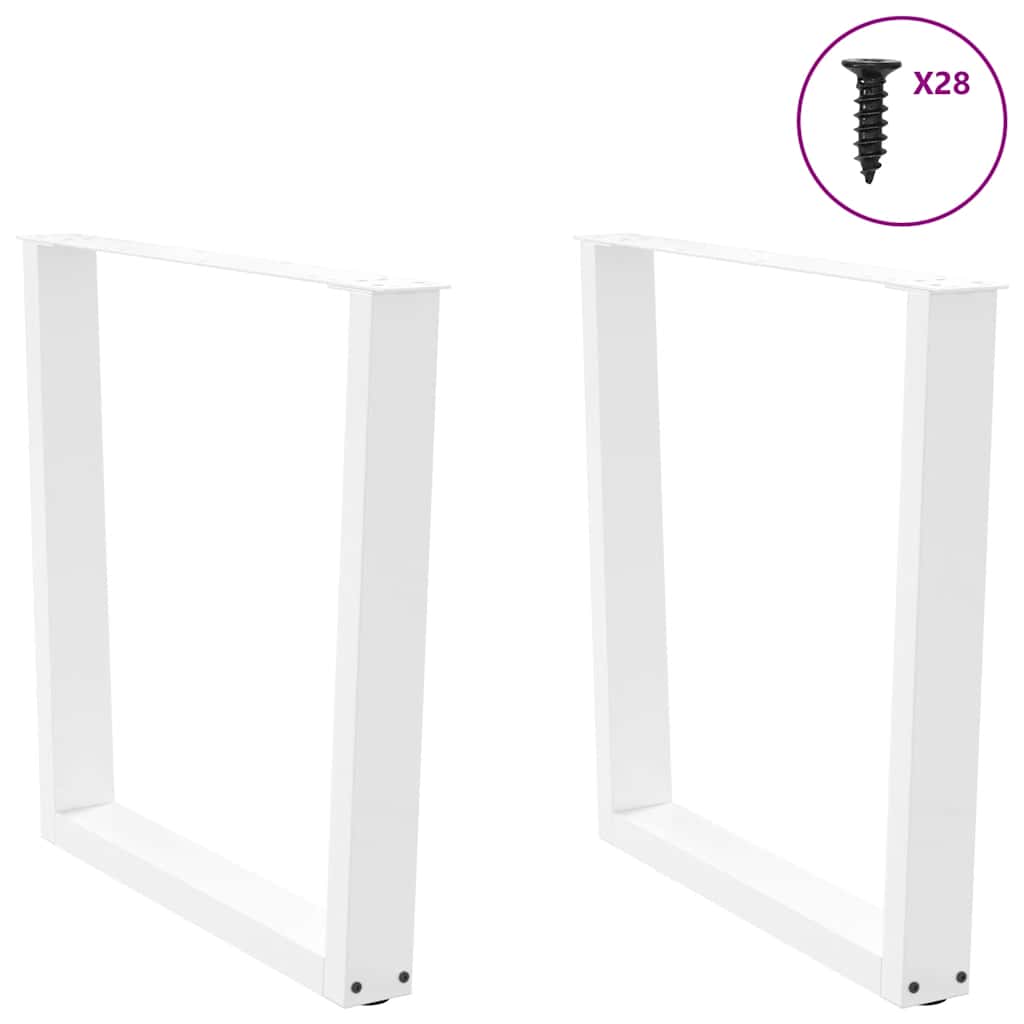 Noge za blagovaonski stol V-oblik 2 kom Bijele 80 x (72-73,3) cm Čelik
