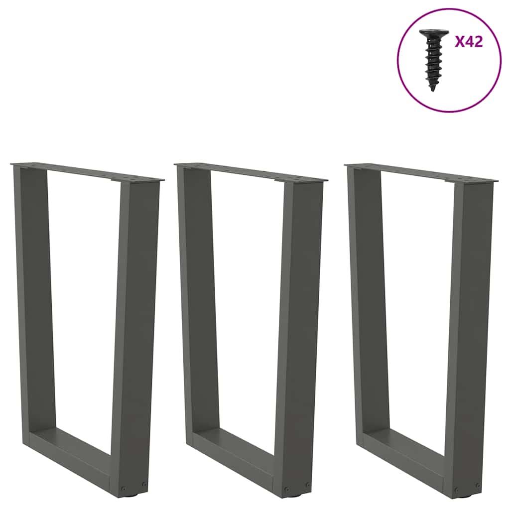 Noge za blagovaonski stol V-oblika 3 kom antracit 70 x (72-73,3) cm čelik