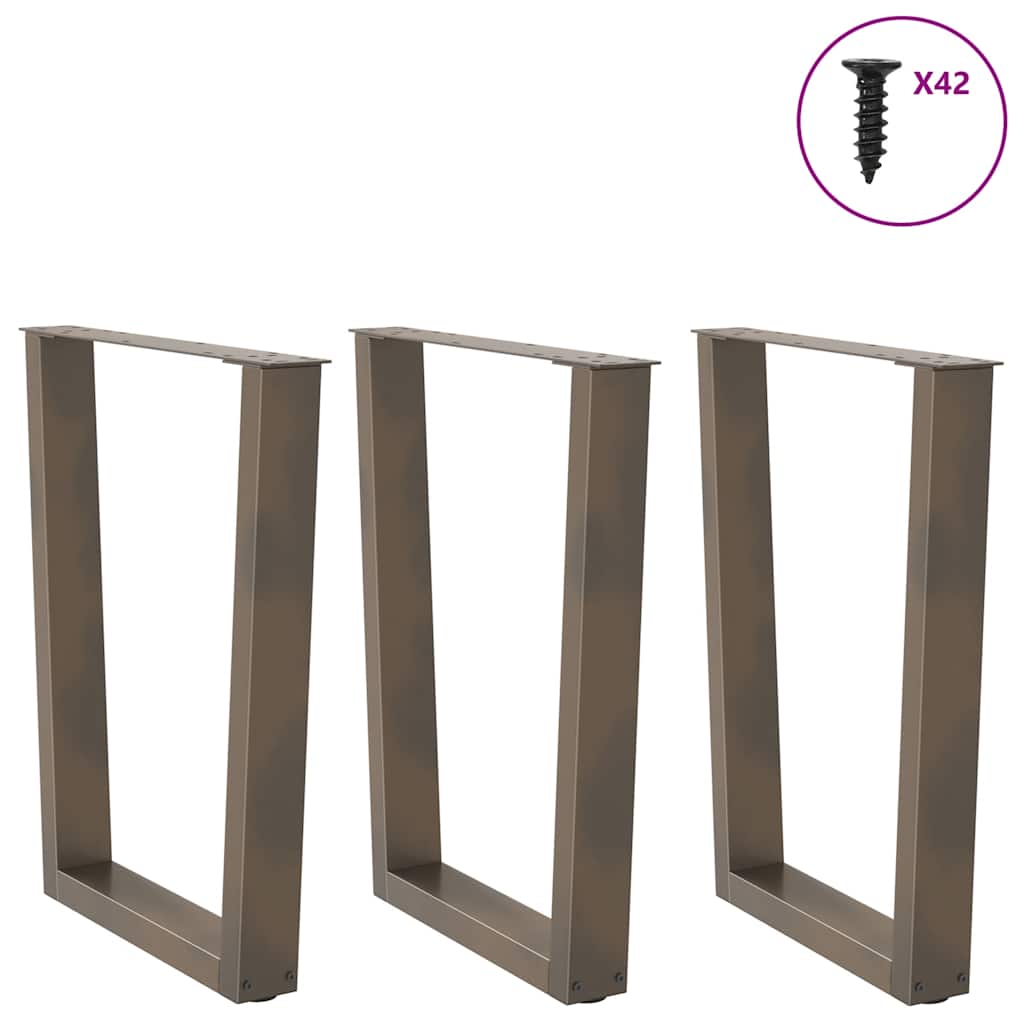 Noge za blagovaonski stol V-oblik 3 kom Prirodni čelik 70 x (72-73,3) cm Čelik