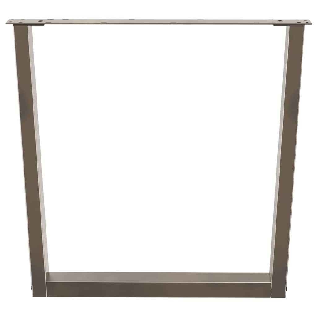 Noge za blagovaonski stol V-oblik 3 kom Prirodni čelik 90 x (72-73,3) cm Čelik
