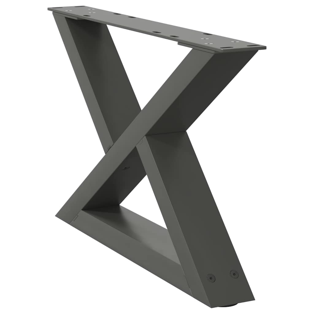 Noge za klub stolić 2 kom. antracit 60 x (30-31,3) cm čelik