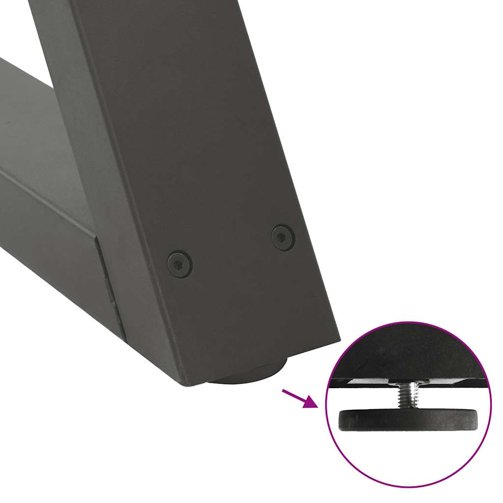 Noge za klub stolić 2 kom. antracit 60 x (30-31,3) cm čelik