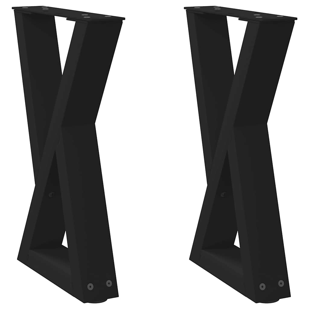 Noge za klub stolić 2 kom Crne 38 x (42-43,3) cm Čelične