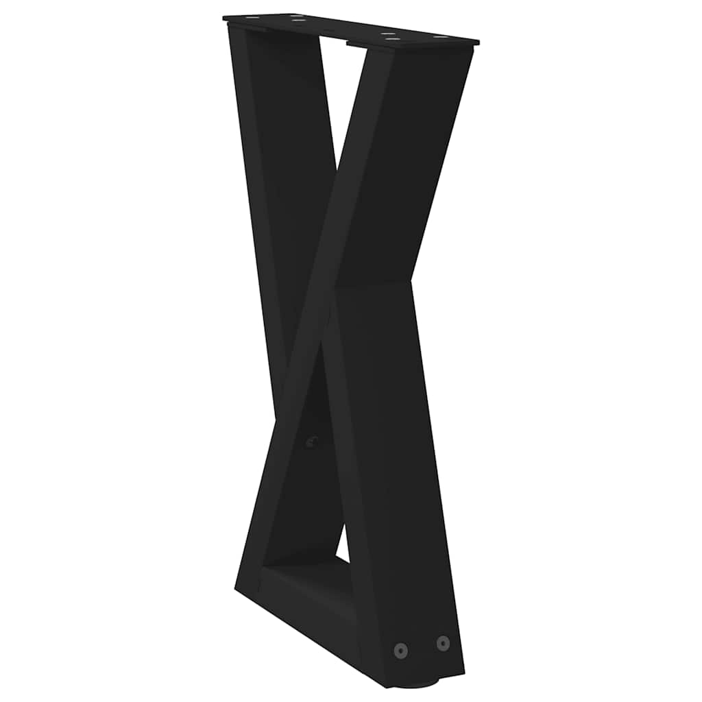 Noge za klub stolić 2 kom Crne 38 x (42-43,3) cm Čelične