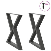 Noge za blagovaonski stol 2 kom. antracit 70 x (72-73,3) cm čelik