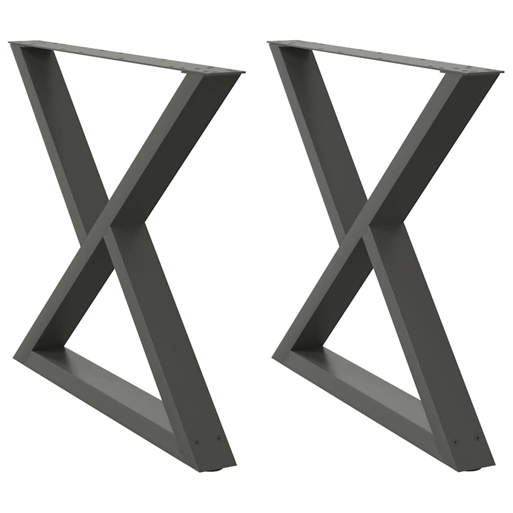 Noge za blagovaonski stol 2 kom. antracit 90 x (72-73,3) cm čelik