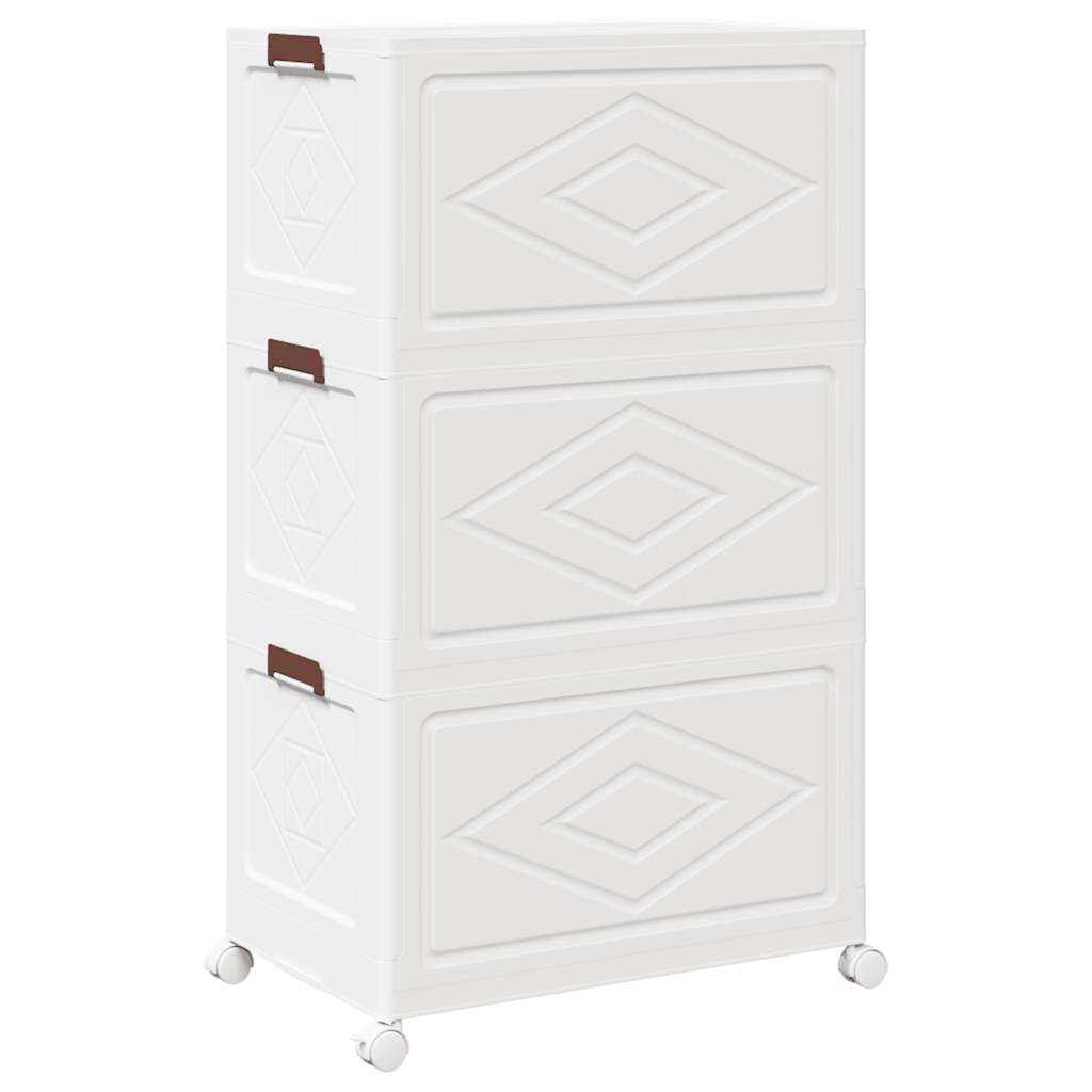 Složiva kutija za pohranu kotačima 3nivoa 75 L 64x39,5x110,5 cm