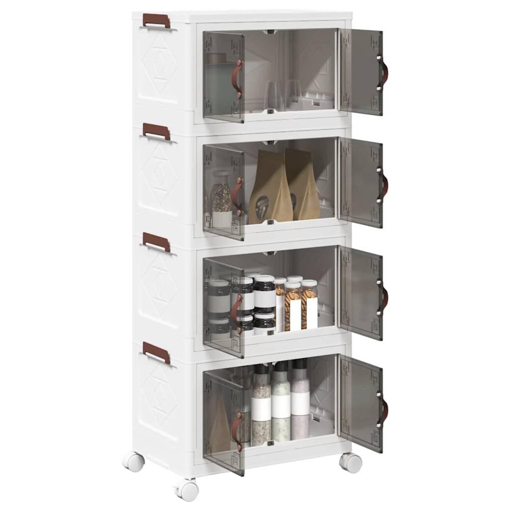 Složiva kutija za pohranu kotačima 4nivoa 28 L 48x29,5x112,5 cm