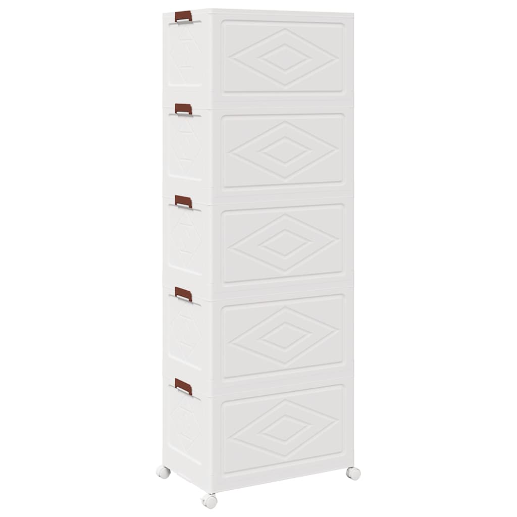Složiva kutija za pohranu s kotačima 5nivoa 75 L 64x40x179 cm