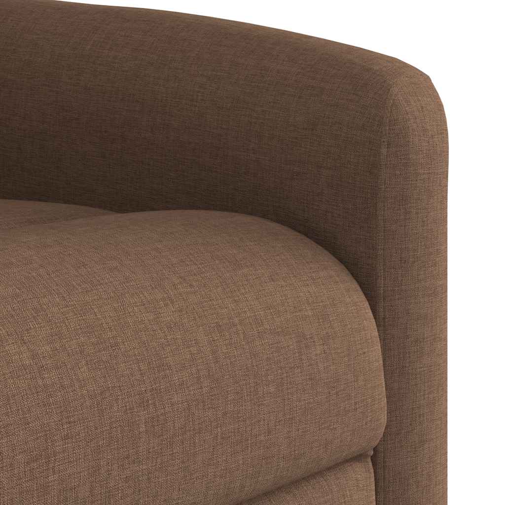 Električni masažni naslonjač na podizanje od tkanine smeđi